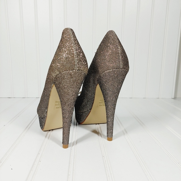 NEW COLIN STUART Glittery Open Toe Heels C879 - Picture 8 of 11